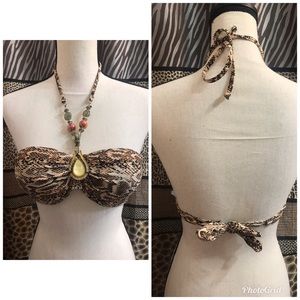 Snake print two piece swimsuit